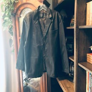 Black leather jacket